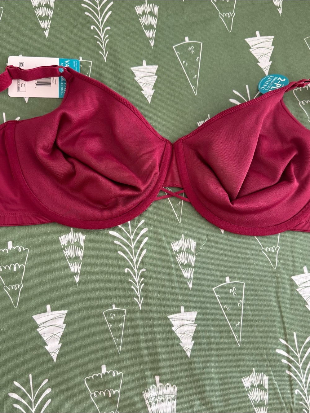Lot of 2 Vanity Fair Radiant Full Coverage Underwire Bras 40DDD Magenta Red - Picture 10 of 16